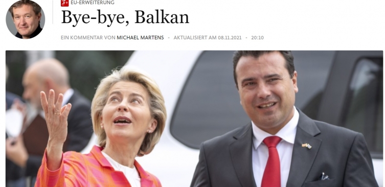 FAZ: After the Zaev example, there is no more EU enlargement policy in the Balkans