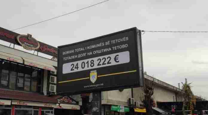 “Debt billboards” put up across Tetovo