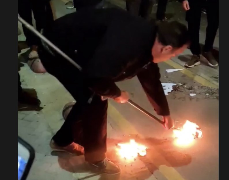 Open Balkan summit: Albanian protesters burn the Serbian flag in Tirana