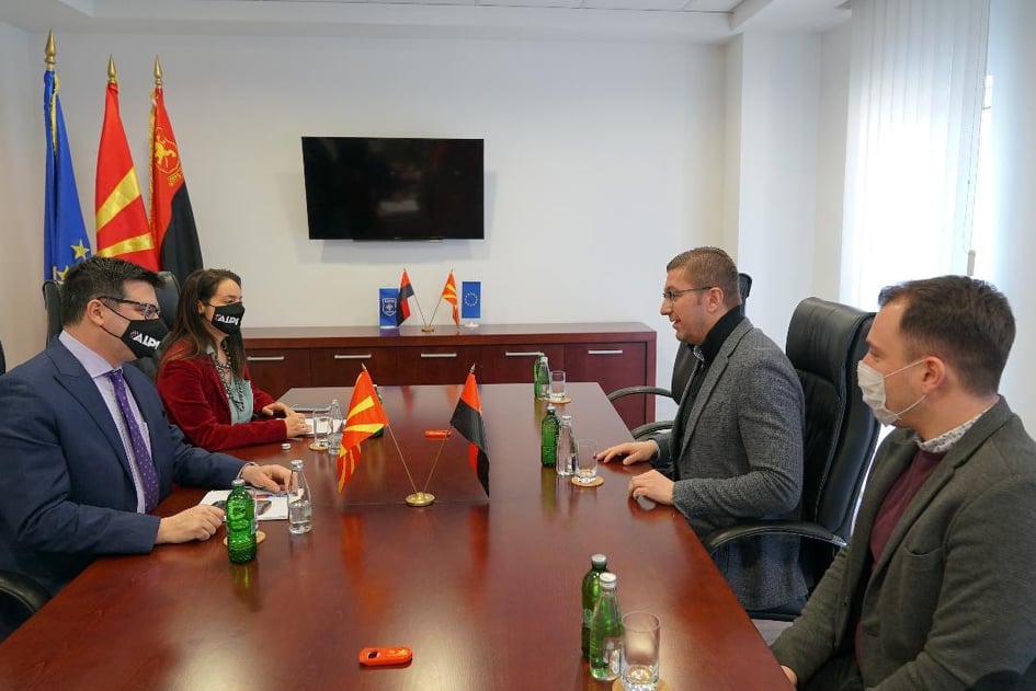 Mickoski and Andonovski met with the new director of the International Republican Institute for Macedonia Chris Brennan