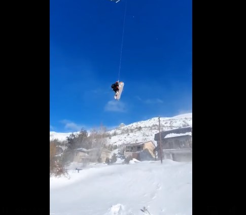 Helicopter used to evacuate a man facing a medical emergency from a snowed in village