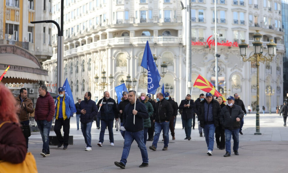 Unions protested in Skopje to demand another increase in the minimum wage