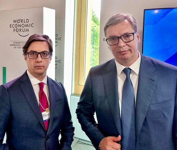 Pendarovski met with Vucic in Davos as Serbia recognized the Macedonian church