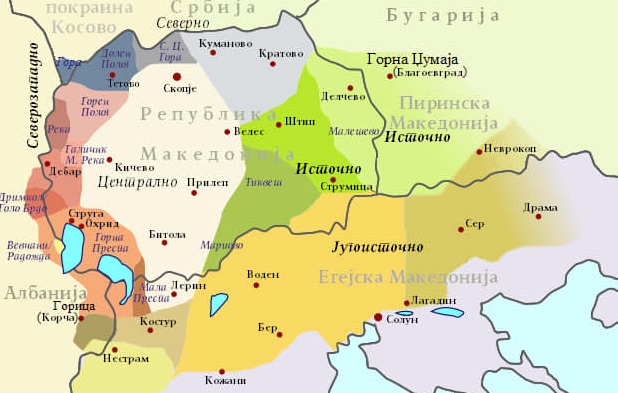 In 1980, Harvard University published a map indicating areas where the Macedonian language is spoken