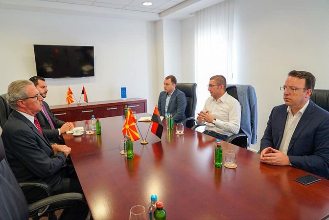 Mickoski and VMRO-DPMNE delegation meet with OSCE ambassador to Macedonia