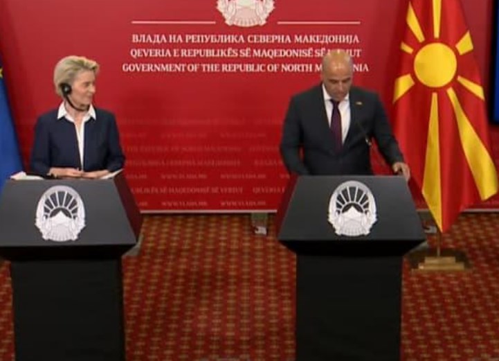 Osmani says there is no need to react to Ursula von der Leyen calling us “North Macedonians” during her visit to Skopje