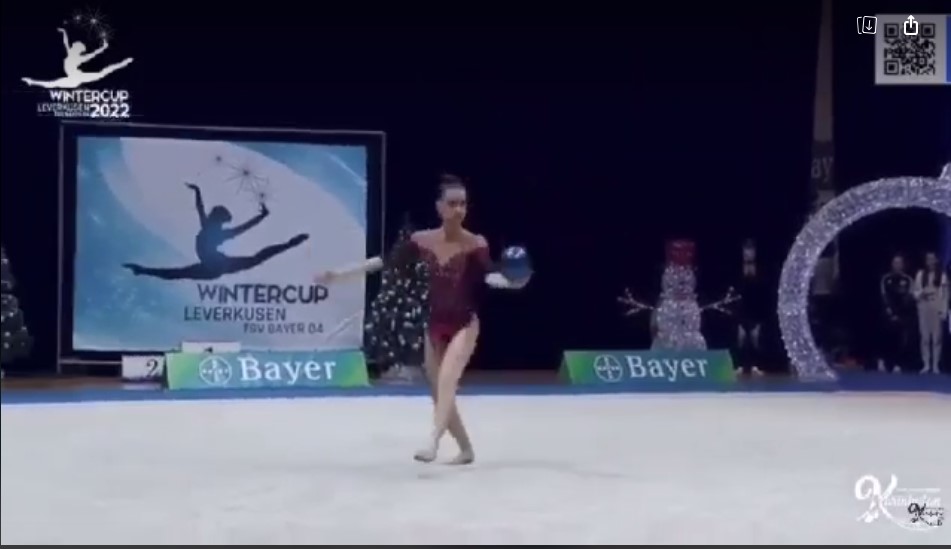 Ilina Sokolovska won a silver medal in rhythmic gymnastics in Germany performing to a song by Next Time