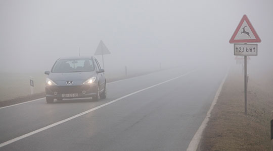 Straza fog reduces visibility