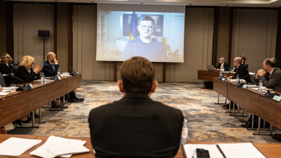 A5 ministerial meeting in Skopje began with a video address by Kuleba