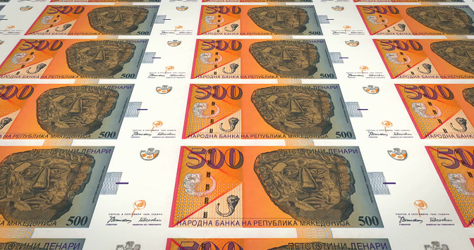 The 500-denar banknote now has the same value as the 100-denar banknote