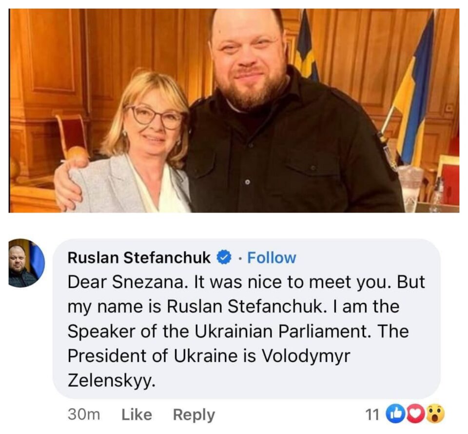 “Dear Snezana, I am neither Olexandr, nor Ukrainian President: Huge cringe by a SDSM MP who boasted her high level” meetings
