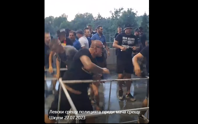 Levski fans share video of their fight with the Macedonian police