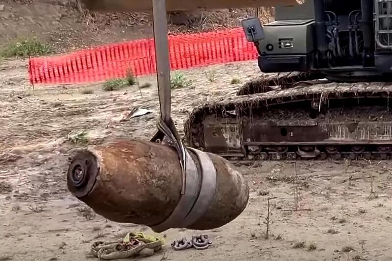 A 100 kg aerial bomb from WW2 discovered near Kumanovo