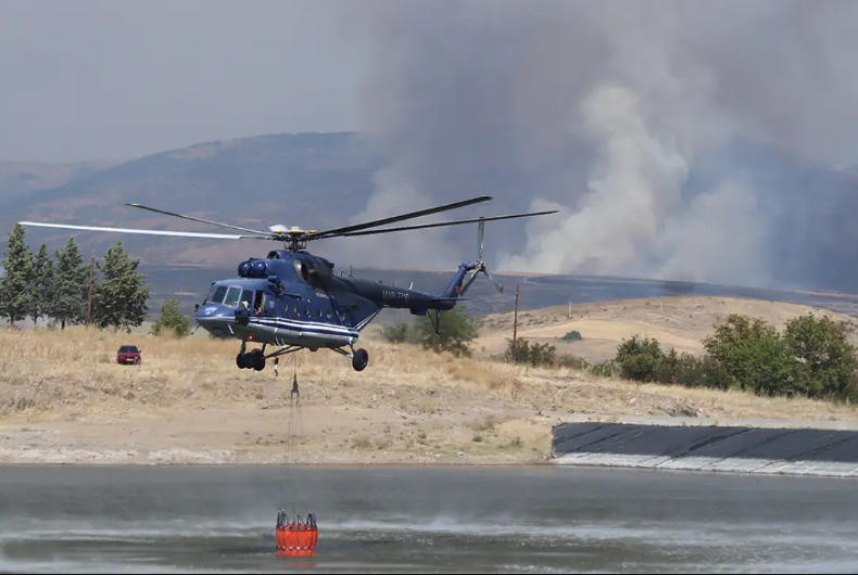 Five firefighters saved by helicopter evacuation near Kocani