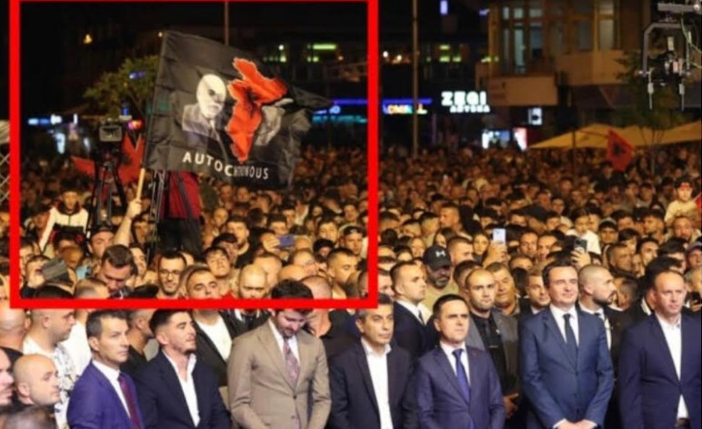 MoI Spasovski regarding the flag featuring Great Albania: There were foreign citizens at the gathering, too