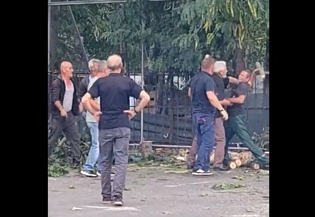 Fight between Skopje city parks workers