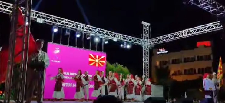 Federalization? Macedonia represented with two flags at a folklore festival in Marmaris