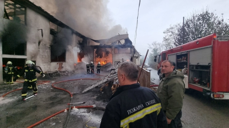Warning of toxic fumes following warehouse fire near Tetovo