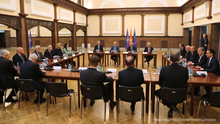 The agenda items for the leaders’ meeting in Parliament were elections, EU integration, the Electoral Code, and caretaker government
