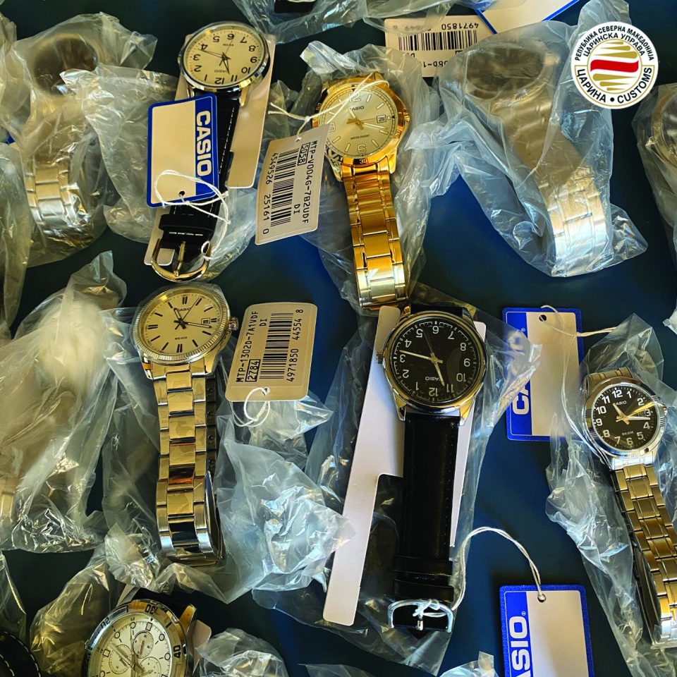 Customs officers confiscated undisclosed Casio timepieces and cubic zirconia