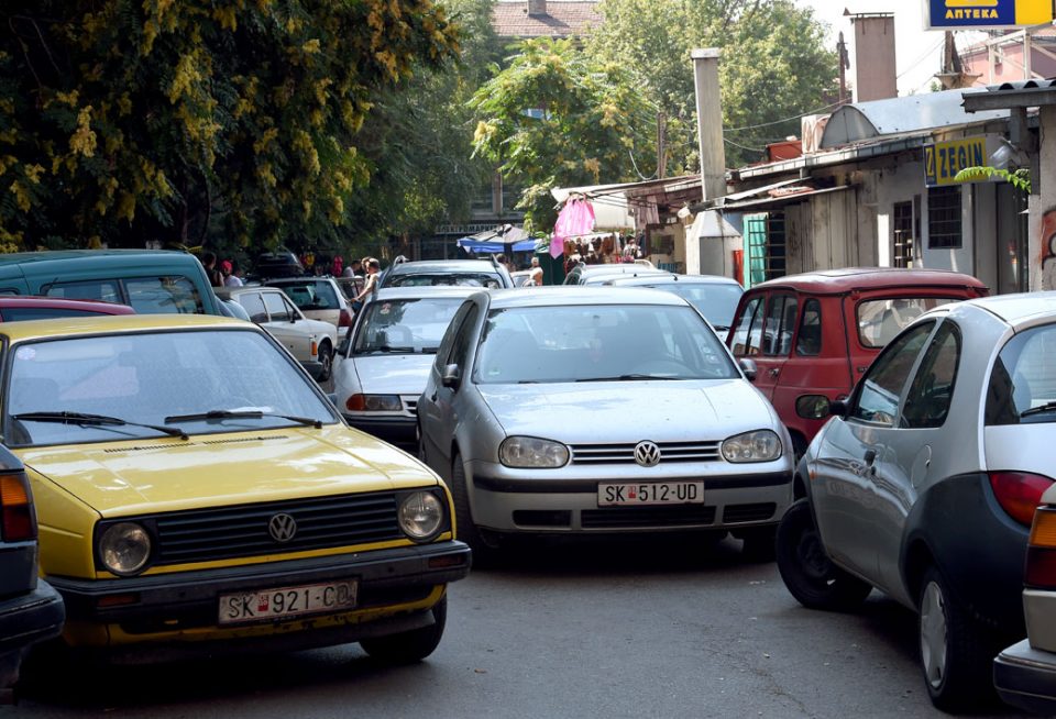 Major traffic jam in downtown Skopje