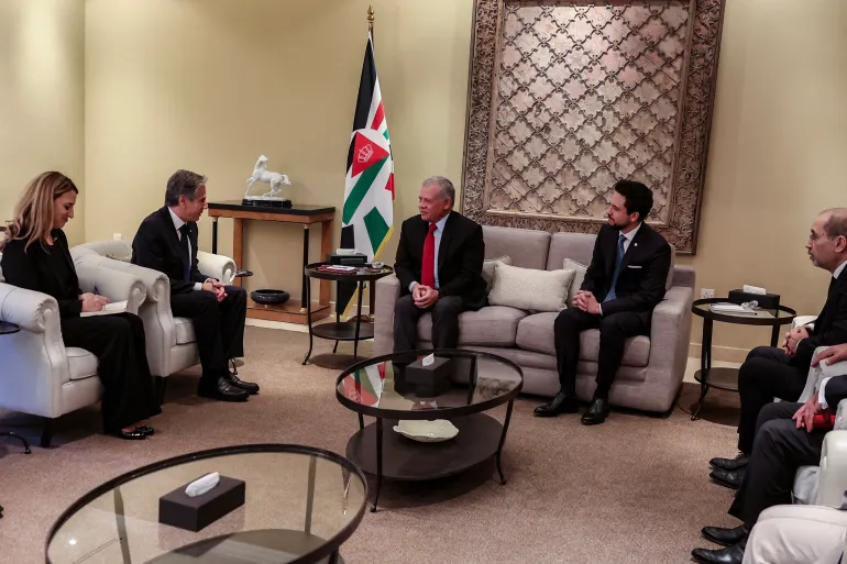 Jordan’s King Abdullah II presses Blinken to push for a ceasefire in Gaza