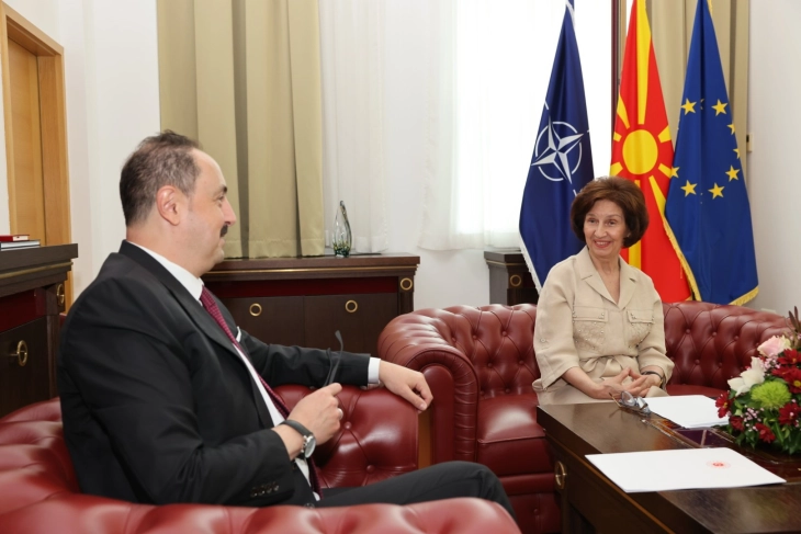 President Siljanovska Davkova welcomes Fatih Ulusoy, the ambassador of Turkey