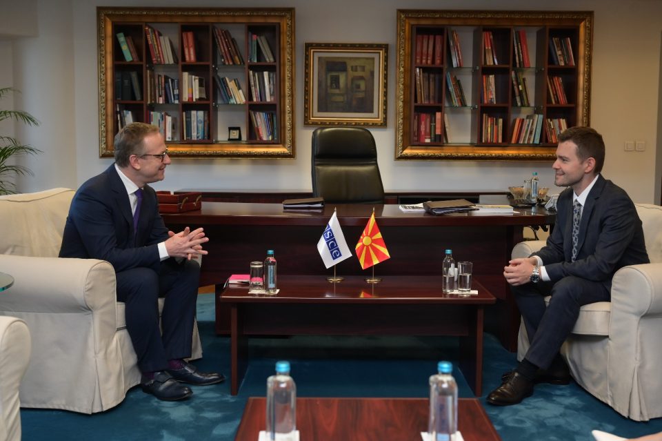 Foreign Minister Mucunski meets with OSCE Ambassador Wahl