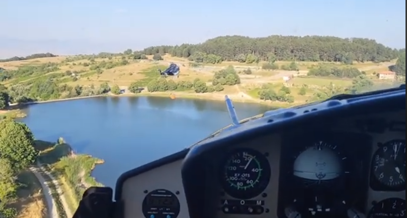 Helicopters used to put out a fire near Krusevo