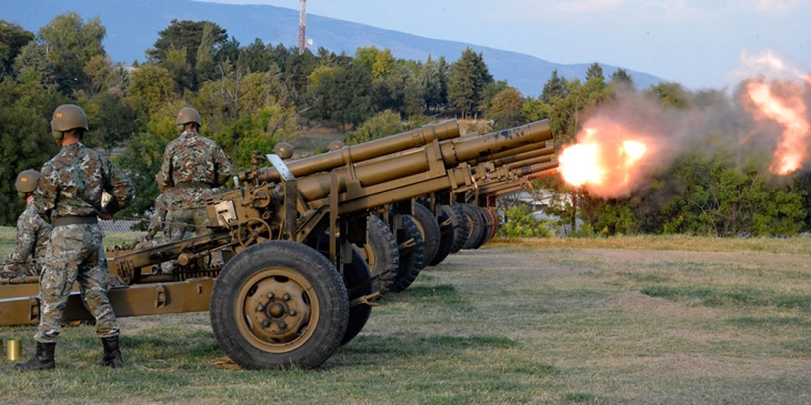 Artillery salvo to mark the Day of the Army