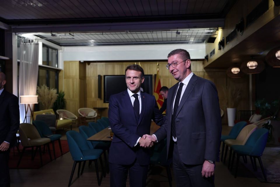 Mickoski discussed Macedonia’s stalled EU integration with President Macron