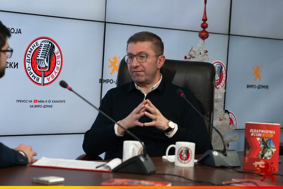 Mickoski: SDSM inflicted a lot of pain on the Macedonian people